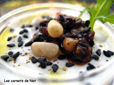 Verrine au fromage, tomates séchées, roquette…-3